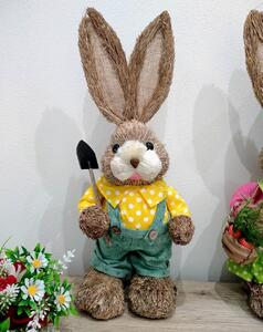 Dekorácia slamený zajac vysoký 45 cm