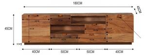 Massive home | Dřevěný designový tv stolek z masivu Wild - VÝPRODEJ MH13210X