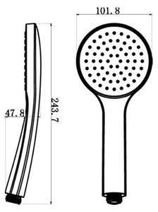 Sapho, Ručná sprcha, priemer 102mm, ABS/chróm, 1204-43