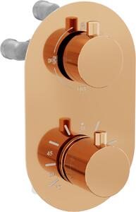 MEXEN - Kai termostatická batéria vaňovo-sprchová 3-výstup - ružovo zlatá - 77602-60