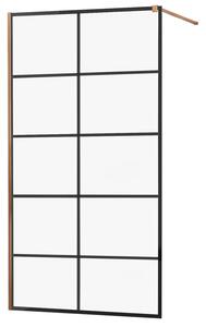 MEXEN - Kyoto zástena sprchová 70 x 200 cm, transparentná / čierna / vzor 8 mm - ružovo zlatá - 800-070-101-60-77