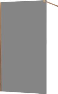 MEXEN - Kyoto zástena sprchová 80 x 200 cm - grafitová šedá 8 mm - ružovo zlatá - 800-080-101-60-40