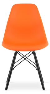 Pomarančová stolička YORK OSAKA s čiernymi nohami