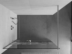 Mexen Kioto+, sprchová zástena s poličkou a držiakom na uteráky 120 x 200 cm, 8mm číre sklo vzor biely, chrómový profil, 800-120-121-01-85