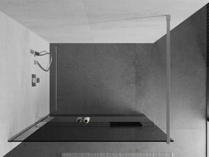 Mexen Kioto+, sprchová zástena s poličkou a držiakom na uteráky 70 x 200 cm, 8mm šedé sklo, chrómový profil, 800-070-121-01-40