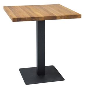 Jedálenský stôl Puro 70 x 70 cm - doska dyha, dub / čierna