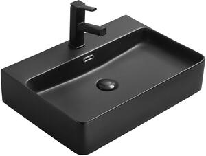 MEXEN - Lara umývadlo na dosku, 60 x 42 cm - čierna matná - 21166085