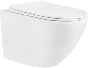 MEXEN - Lena WC misa Rimless, WC sedátko so spomaľovacím mechanizmom, Slim, duroplast - biela - 30220300