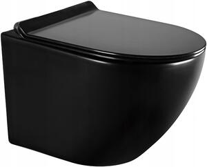 MEXEN - Lena WC misa Rimless, WC sedátko so spomaľovacím mechanizmom, Slim, duroplast - čierna - 30224070