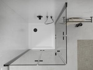 Mexen Lima Duo, sprchový kút 100 (dvere) x 100 (dvere) cm, 6mm číre sklo, čierny profil + SLIM sprchová vanička 5cm, 856-100-100-70-02-4010B