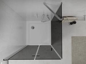Mexen Lima, sprchový kút so skladacími dverami 100 (dvere) x 100 (stena) cm, 6mm šedé sklo, chrómový profil + slim sprchová vanička biela + chrómový sifón, 856-100-100-01-40-4010