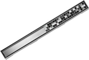MEXEN - lineárny odtokový žľab M13, so sifónom, design 2v1, 90 cm - chróm - 1010090-15
