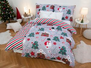 MKLozkoviny.sk Vianočné predĺžené bavlnené obliečky Renforcé – Sladké Vánoce 140x220/70x90 cm
