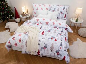 MKLozkoviny.sk Vianočné predĺžené bavlnené obliečky Renforcé – Vánoční les 140x220/70x90 cm