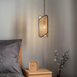 Závesná lampa Lucande Bassiola z bambusu, 1 svetlo