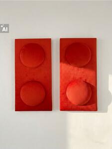 Sinsay - Čalúnené nástenné panely v tvare bloku 2 pack - červená