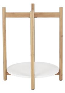 Príručný stolík s odnímateľnou táckou Kabra - biela / prírodná