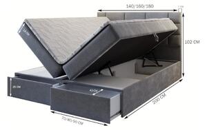 Čalúnená posteľ boxspring ARINOS, 140x200, Aston 2