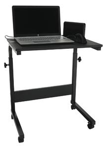 PC stolík na kolieskach Westa - čierna