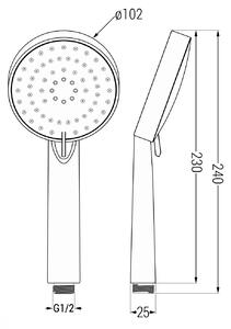 Mexen príslušenstvo - hlavica ručnej sprchy R75 Circle, 3-funkcie, chróm, 79575-02