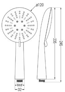 Mexen príslušenstvo - hlavica ručnej sprchy R67 Circle, 3-funkcie, chróm, 79567-00