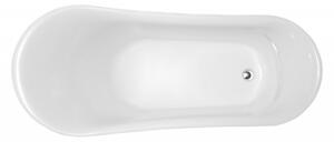 MEXEN - Retro vaňa voľne stojaca, 150 x 73 cm - biela/ čierna, nohy - chróm - 53251507375-00