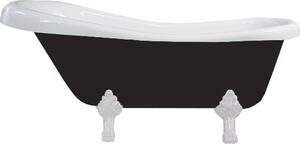 MEXEN - Retro vaňa voľne stojaca, 150 x 73 cm - biela/ čierna, nohy - biela - 53251507375-20