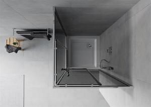 MEXEN - Rio sprchovací kút, štvorcový, 80 x 80 cm - grafitová šedá - chróm + sprchová vanička, Rio - biela - 860-080-080-01-40-4510
