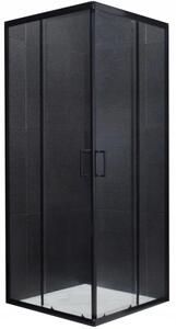 MEXEN - Rio sprchovací kút, štvorcový, 70 x 70 cm, transparentný - čierna - 860-070-070-70-00