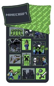 Bavlnené detské obliečky na jednolôžko 140x200 cm Minecraft Survival Mode - Jerry Fabrics