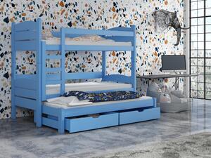 Detská poschodová posteľ 90 cm Celsa (modrá). Vlastná spoľahlivá doprava až k Vám domov. 615032