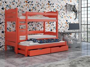 Detská poschodová posteľ 90 cm Celsa (pomaranč). Vlastná spoľahlivá doprava až k Vám domov. 615034