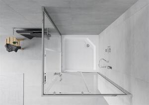 MEXEN - Rio sprchovací kút, štvorcový, 90 x 90 cm, transparentný - chróm + sprchová vanička, Rio - biela - 860-090-090-01-00-4510