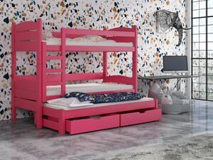 Detská poschodová posteľ 90 cm Celsa (ružová). Vlastná spoľahlivá doprava až k Vám domov. 615035