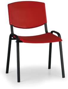 Konferenčná stolička Design - čierne nohy, červená