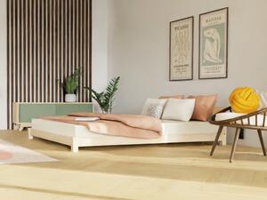 Benlemi Dvojlôžková drevená posteľ COMFY v scandi štýle Rozmer: 160 x 200 cm, Zvoľte farbu hranolov: Nelakovaná, Zvoľte farbu plôch: Nelakovaná