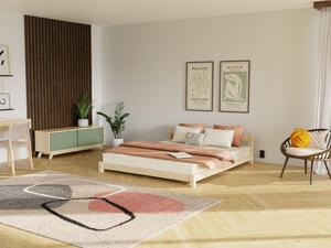 Benlemi Dvojlôžková drevená posteľ COMFY v scandi štýle Rozmer: 160 x 200 cm, Zvoľte farbu hranolov: Nelakovaná, Zvoľte farbu plôch: Tmavo sivá