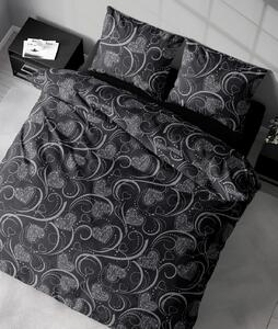 Obliečky bavlnené Amore Čierne 200x140cm+90x70cm TiaHome