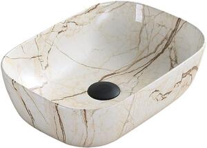 MEXEN - Rita umývadlo na dosku, 45 x 32 cm - béžový kameň - 21084592