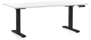 Výškovo nastaviteľný stôl OfficeTech C, 160 x 80 cm, čierna podnož, biela
