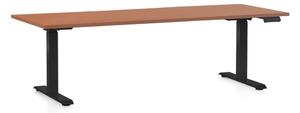 Výškovo nastaviteľný stôl OfficeTech C, 200 x 80 cm, čierna podnož, čerešňa