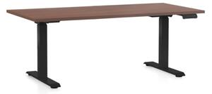 Výškovo nastaviteľný stôl OfficeTech C, 160 x 80 cm, čierna podnož, orech