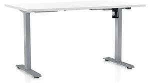 Výškovo nastaviteľný stôl OfficeTech A, 120 x 80 cm, sivá podnož, biela
