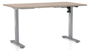 Výškovo nastaviteľný stôl OfficeTech A, 120 x 80 cm, sivá podnož, dub