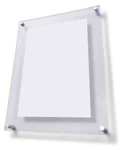 Plexi tabuľa A4 s ozdobnými skrutkami, číra