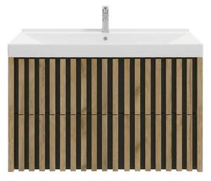 Kúpeľňová skrinka s umývadlom SAT Delano 100x56x45 cm dub mat DELANO100ZDCUM