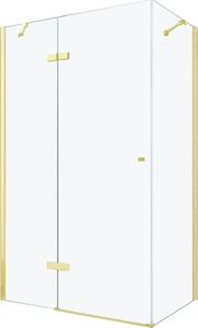 MEXEN - Roma sprchovací kút, dvere krídlové, 80 x 70 cm, transparentné - zlatá - 854-080-070-50-00