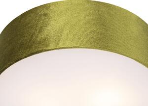 Stropné svietidlo zelené 30 cm so zlatým vnútrom - Buben