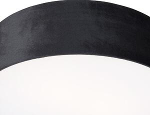 Stropná lampa čierna 40 cm so zlatým vnútrom - Buben