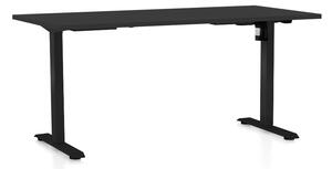 Výškovo nastaviteľný stôl OfficeTech A, 160 x 80 cm, čierna podnož, čierna